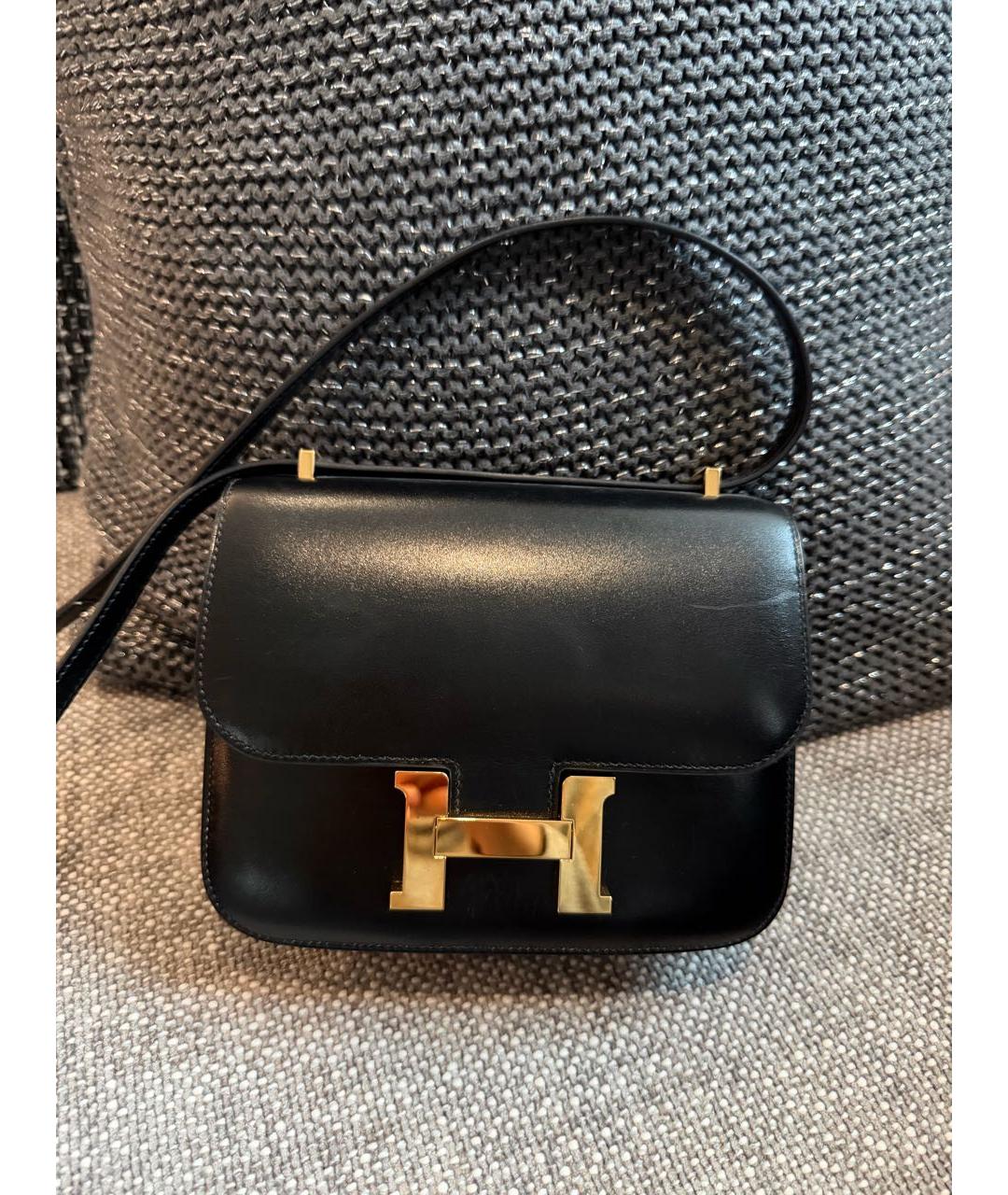 HERMES Черная кожаная сумка через плечо, фото 6