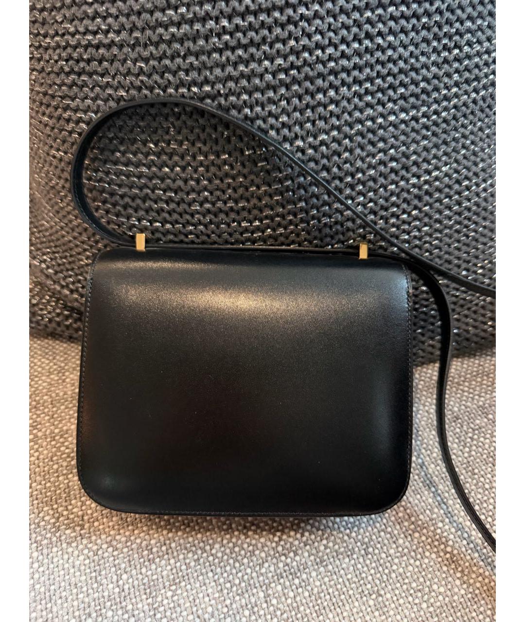 HERMES Черная кожаная сумка через плечо, фото 4