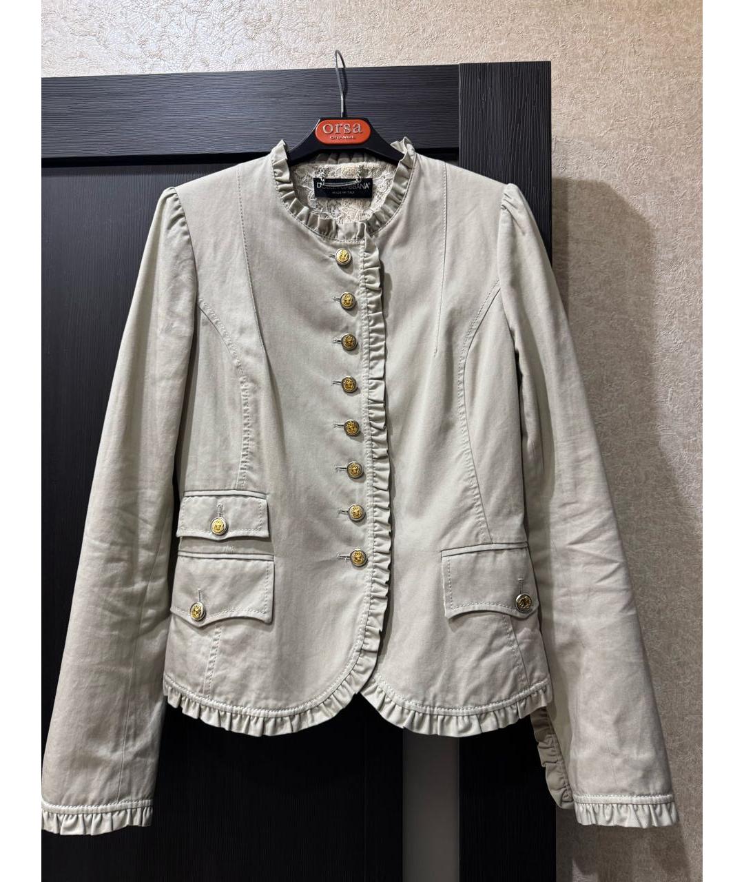 DOLCE&GABBANA Бежевый хлопковый костюм с брюками, фото 8