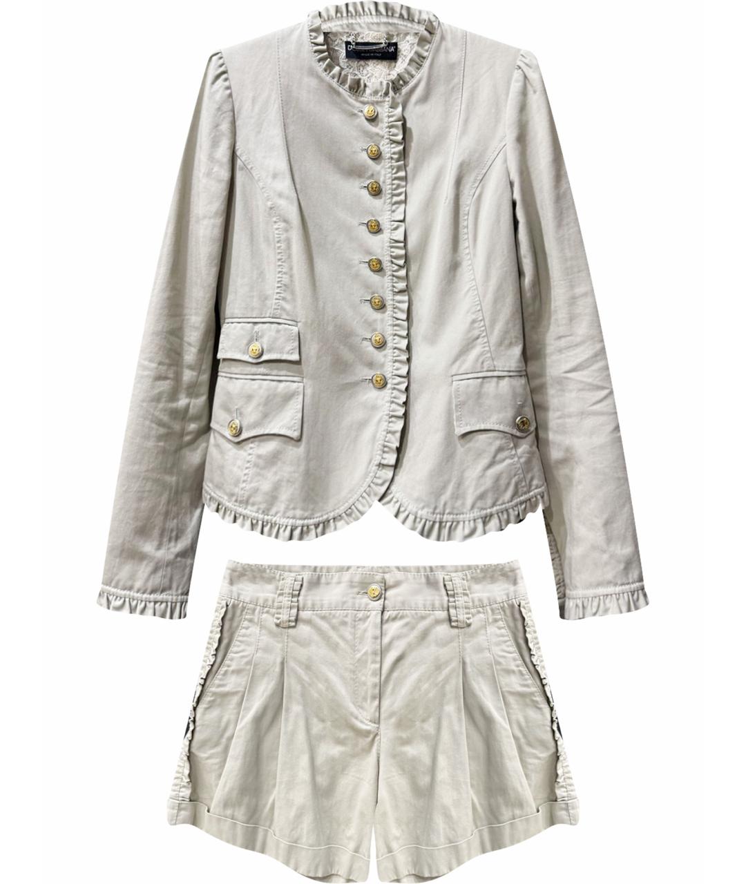 DOLCE&GABBANA Бежевый хлопковый костюм с брюками, фото 1