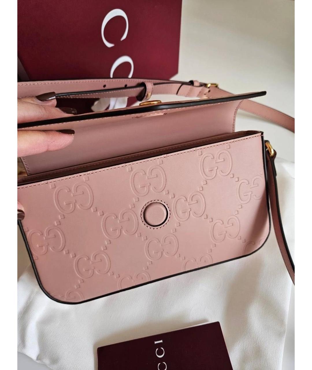 GUCCI Розовая кожаная сумка через плечо, фото 3