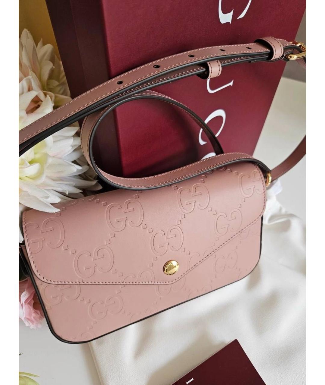 GUCCI Розовая кожаная сумка через плечо, фото 5