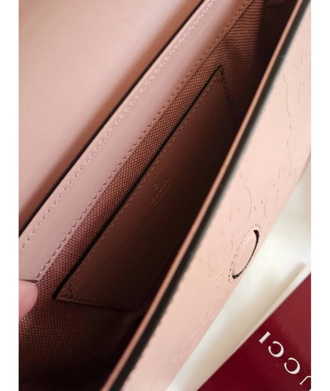 GUCCI Розовая кожаная сумка через плечо, фото 4