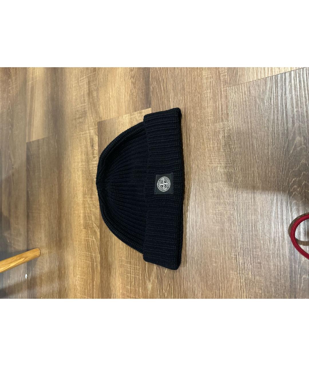 STONE ISLAND Черная шерстяная шапка, фото 5
