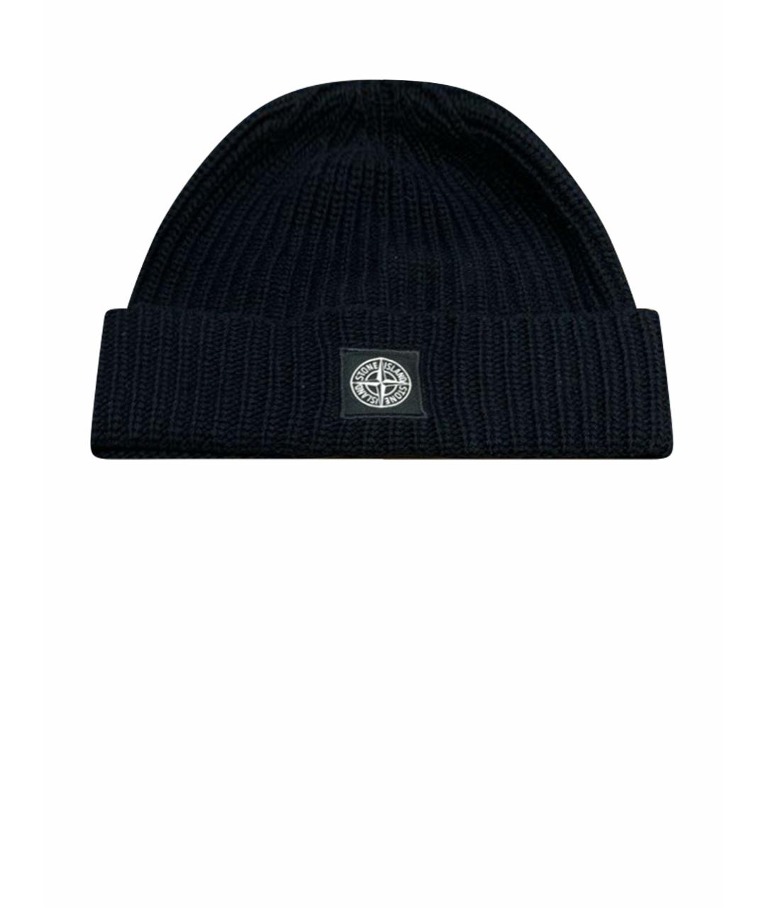 STONE ISLAND Черная шерстяная шапка, фото 1