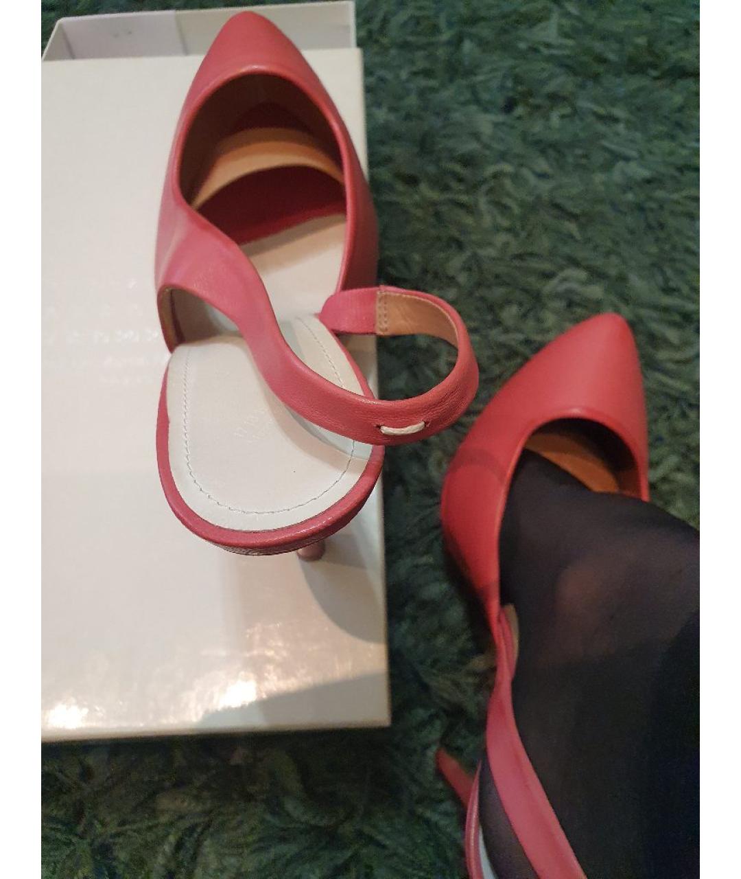 MAISON MARGIELA Розовые кожаные туфли, фото 5