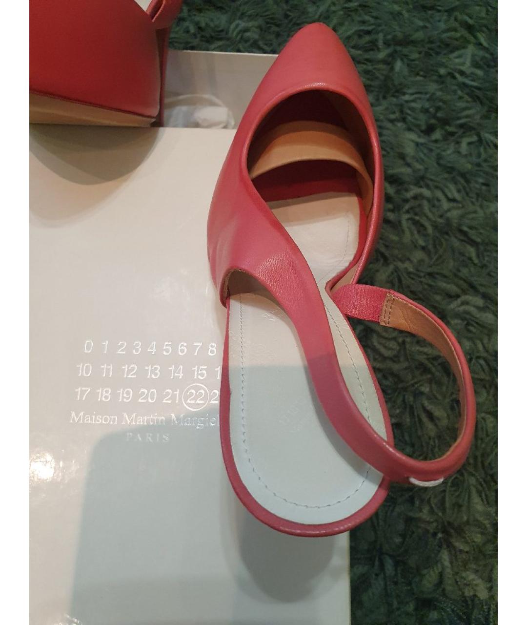 MAISON MARGIELA Розовые кожаные туфли, фото 4