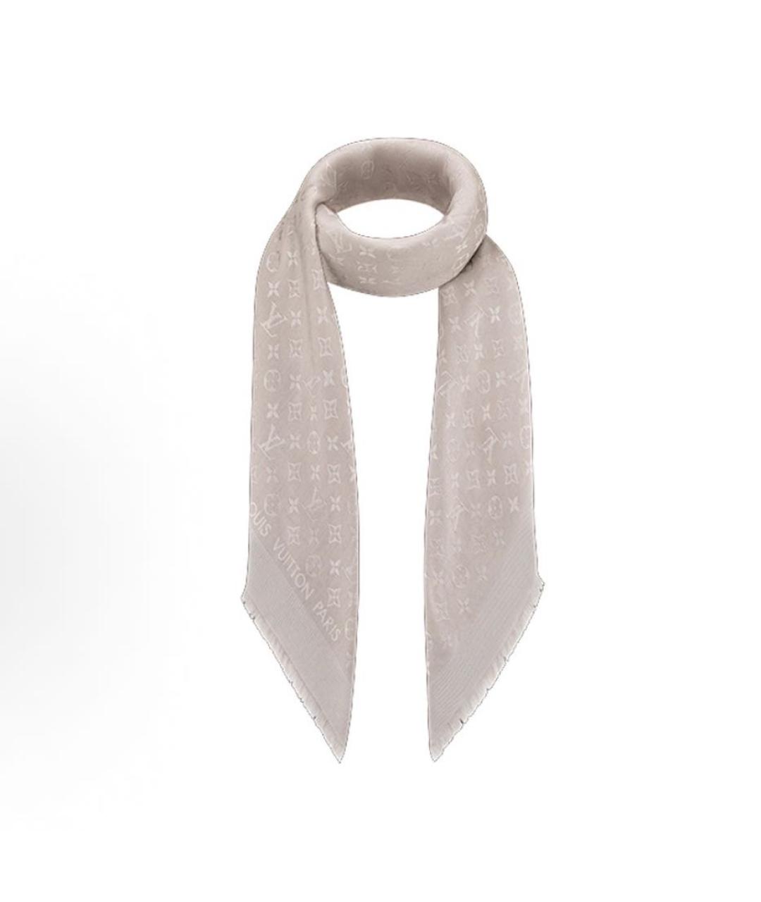 LOUIS VUITTON Бежевый платок, фото 4