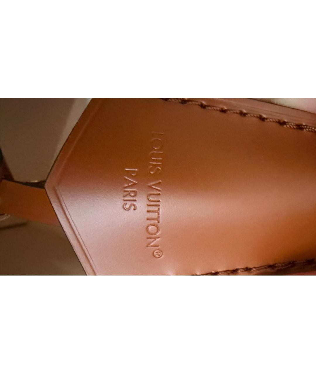 LOUIS VUITTON Коричневая кожаная сумка с короткими ручками, фото 5