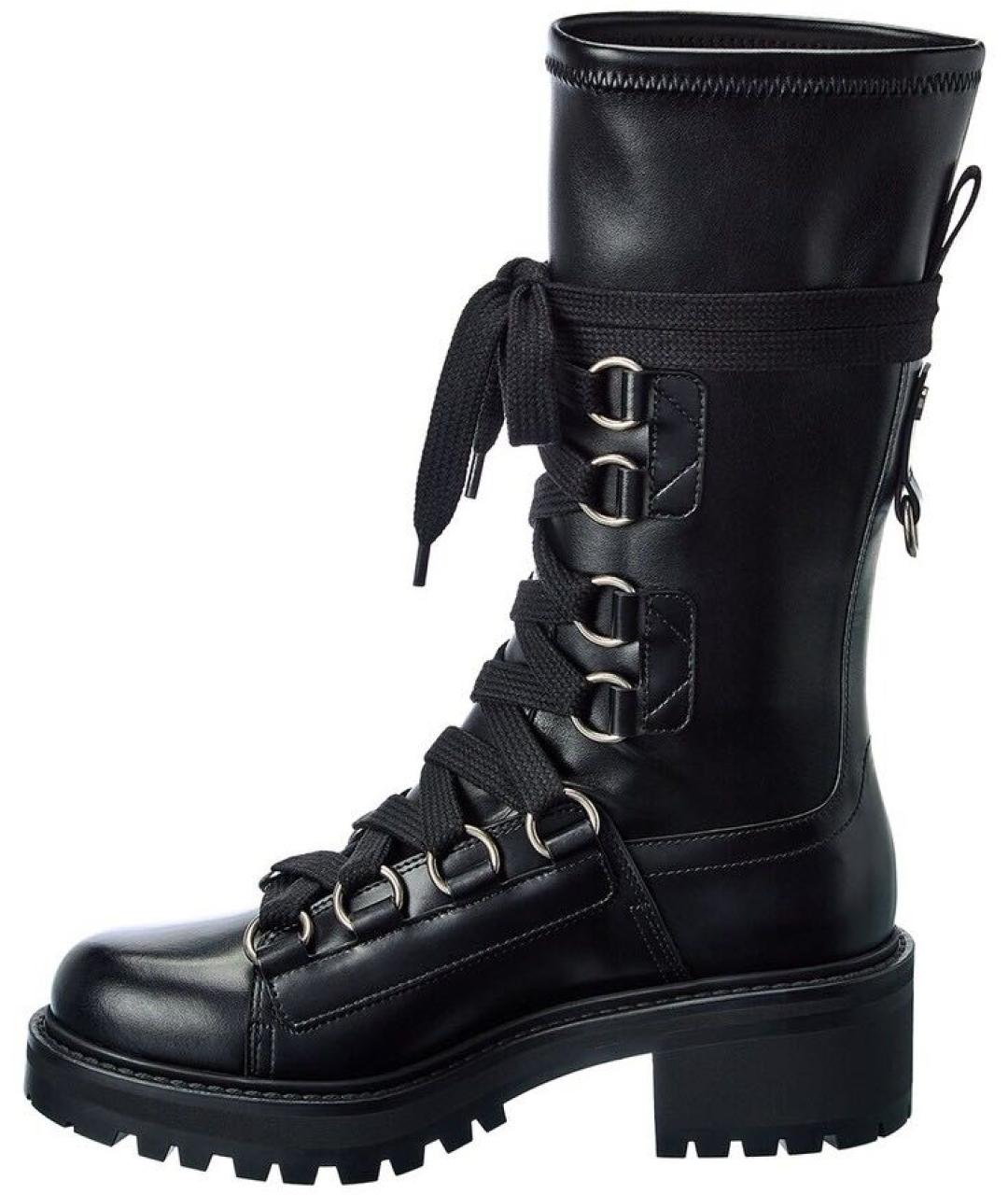 CHRISTIAN DIOR Черные кожаные ботинки, фото 5