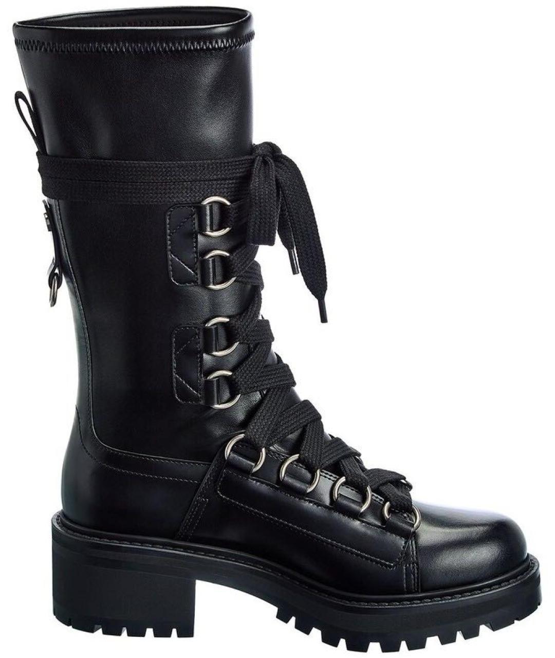 CHRISTIAN DIOR Черные кожаные ботинки, фото 1