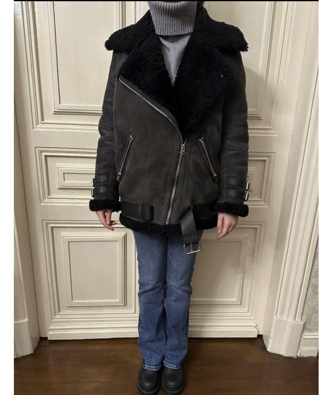 ACNE STUDIOS Антрацитовая замшевая дубленка, фото 7