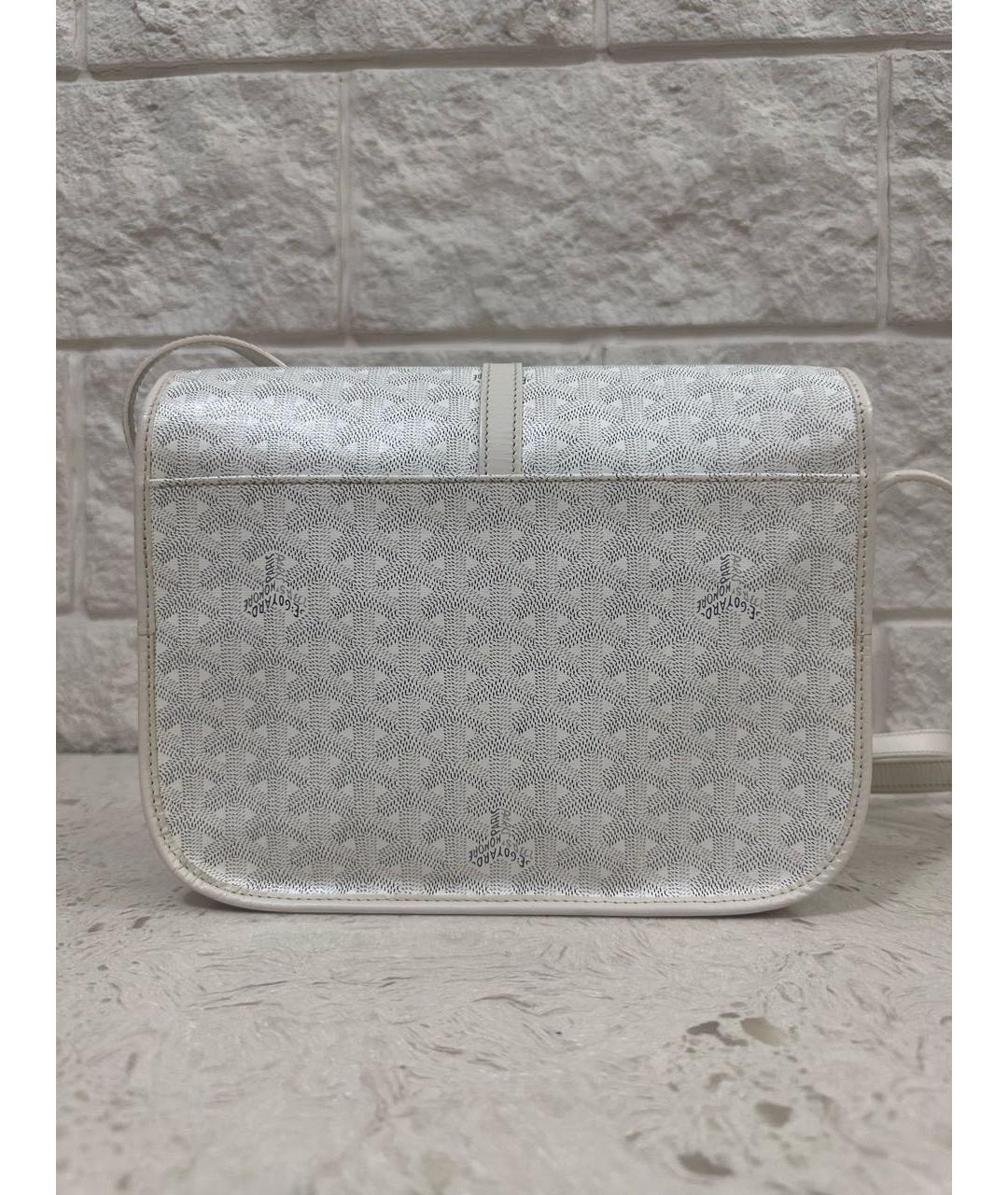 GOYARD Белая кожаная сумка на плечо, фото 2