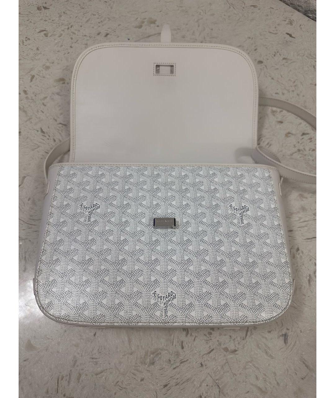 GOYARD Белая кожаная сумка на плечо, фото 3