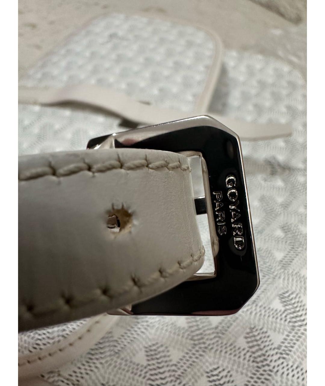 GOYARD Белая кожаная сумка на плечо, фото 6