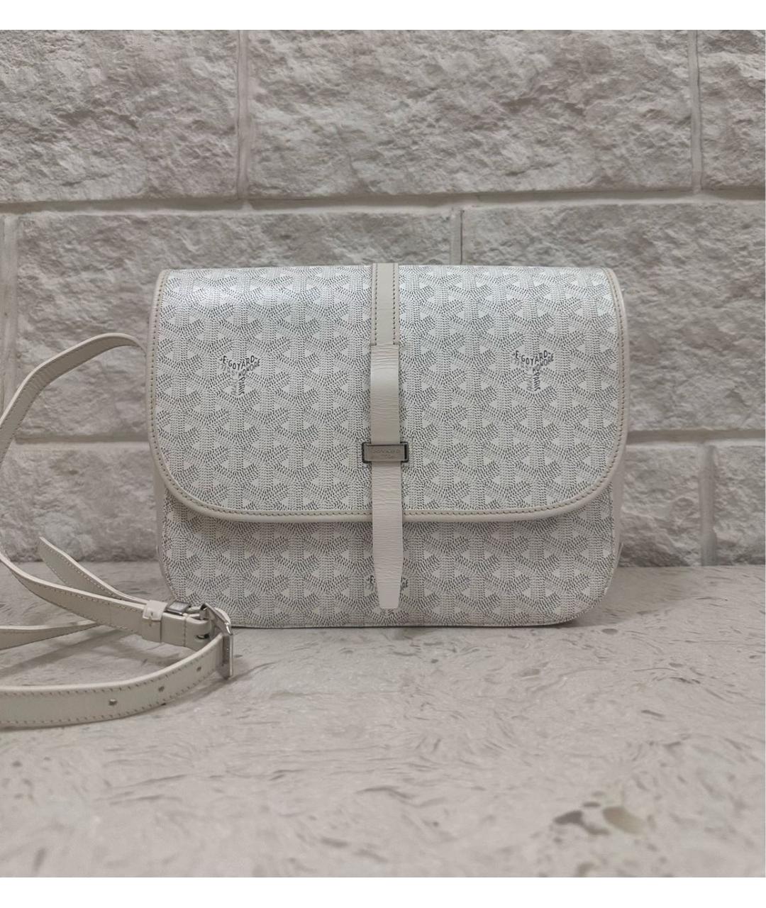 GOYARD Белая кожаная сумка на плечо, фото 8