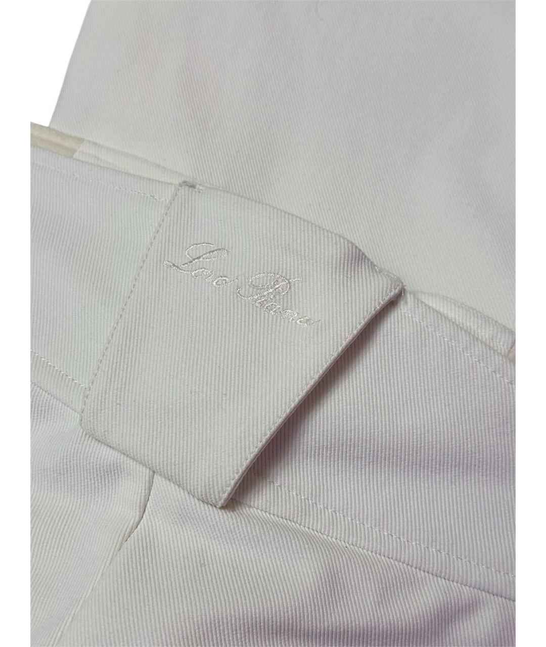 LORO PIANA Белые прямые брюки, фото 3