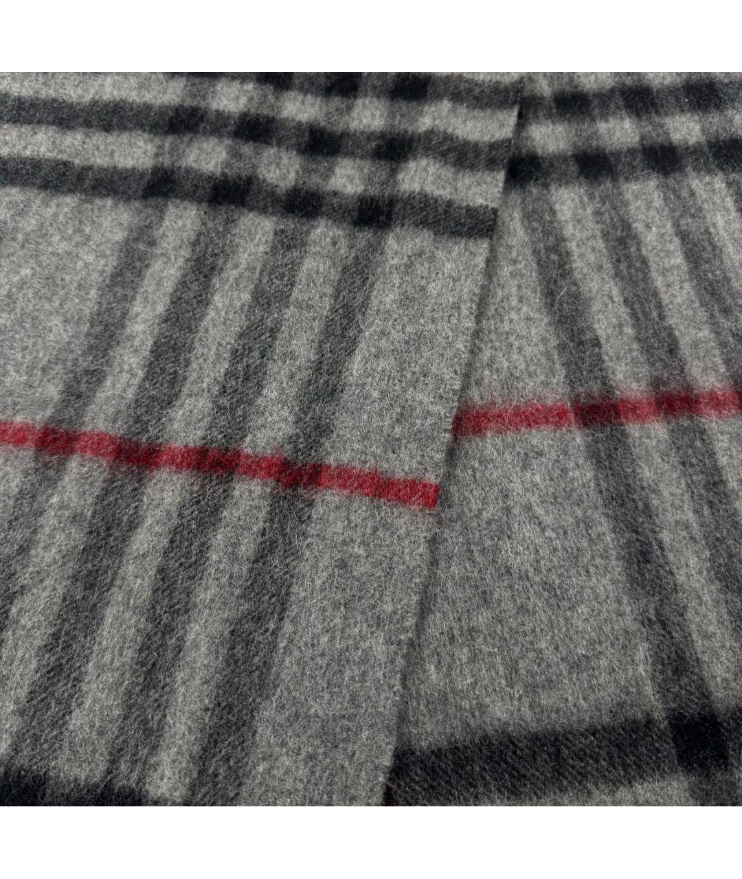 BURBERRY Серый шерстяной шарф, фото 2