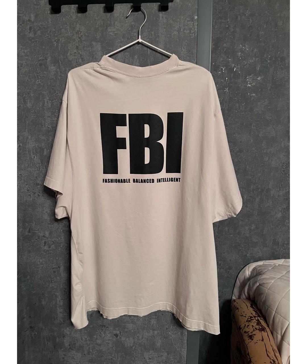 BALENCIAGA Бежевая хлопковая футболка, фото 2