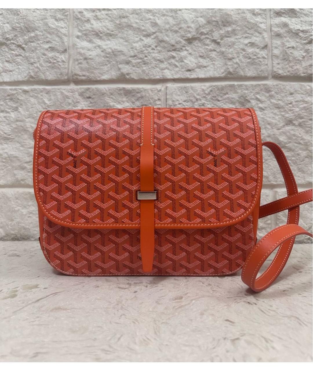 GOYARD Оранжевая кожаная сумка на плечо, фото 9