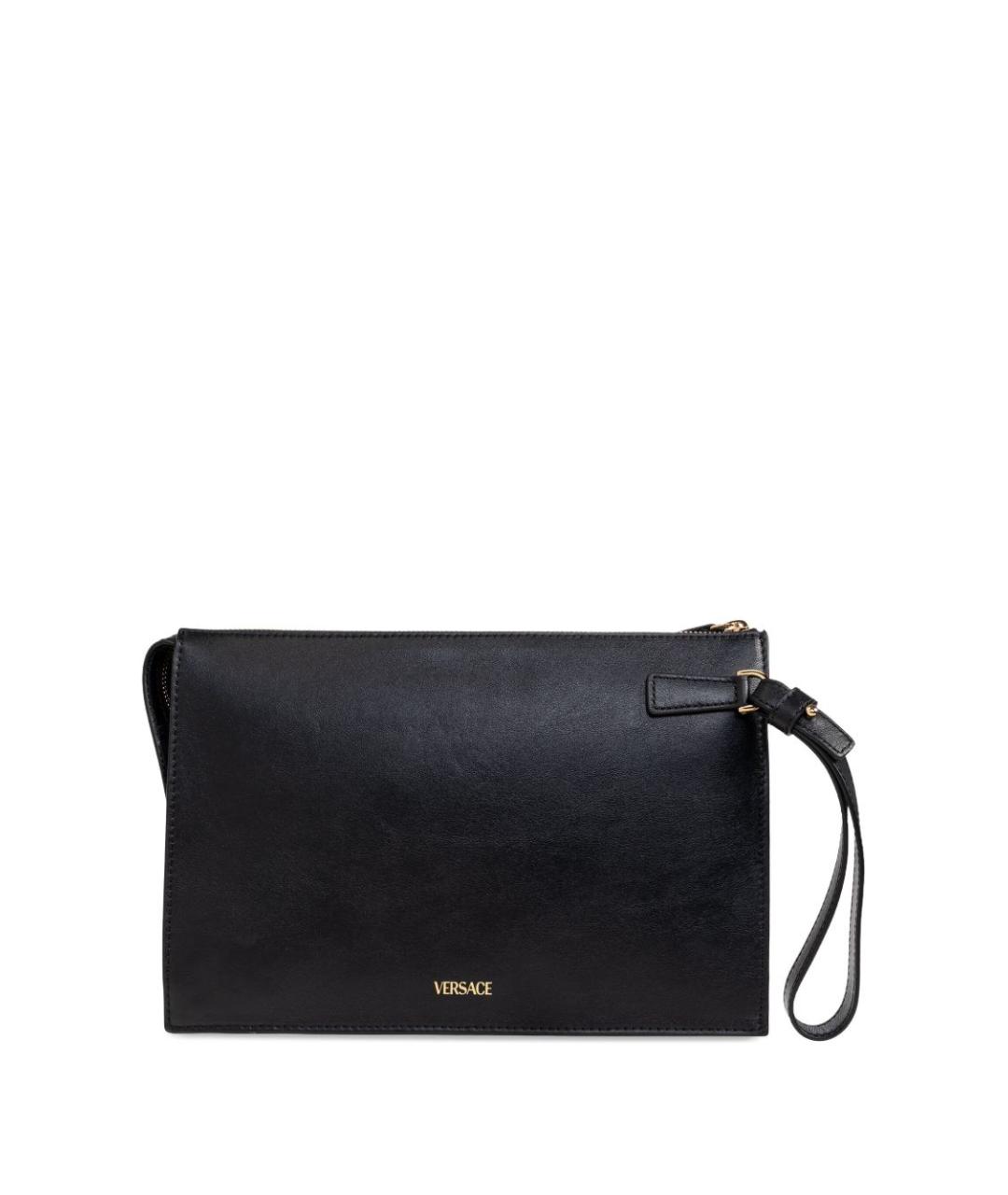 VERSACE Черная кожаная барсетка, фото 5