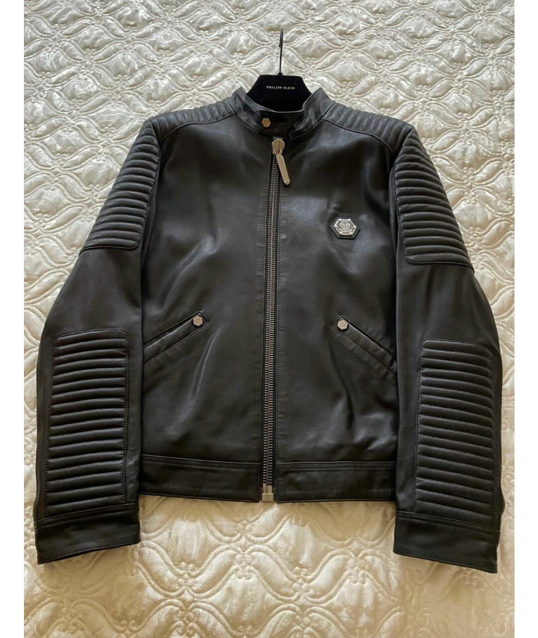 PHILIPP PLEIN Черная кожаная куртка, фото 5