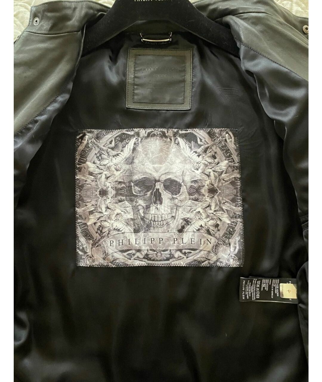 PHILIPP PLEIN Черная кожаная куртка, фото 4