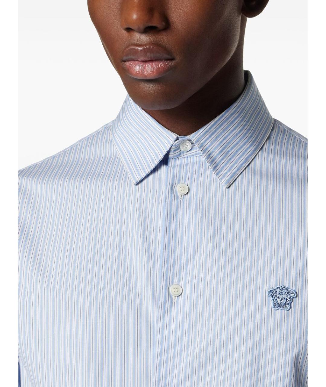 VERSACE Голубая хлопковая кэжуал рубашка, фото 2