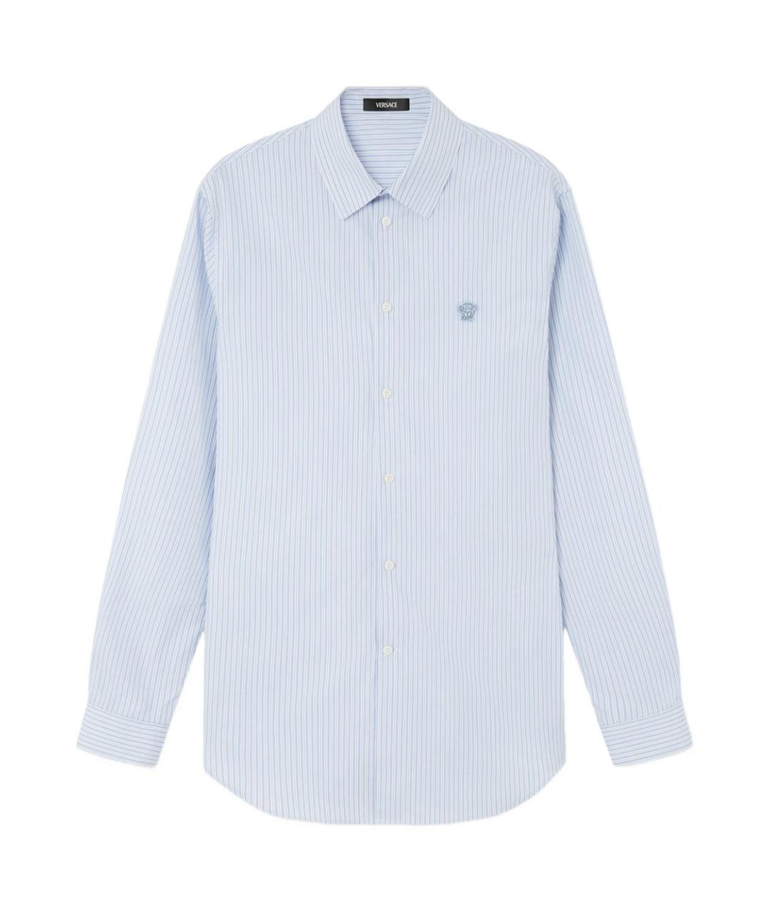 VERSACE Голубая хлопковая кэжуал рубашка, фото 1