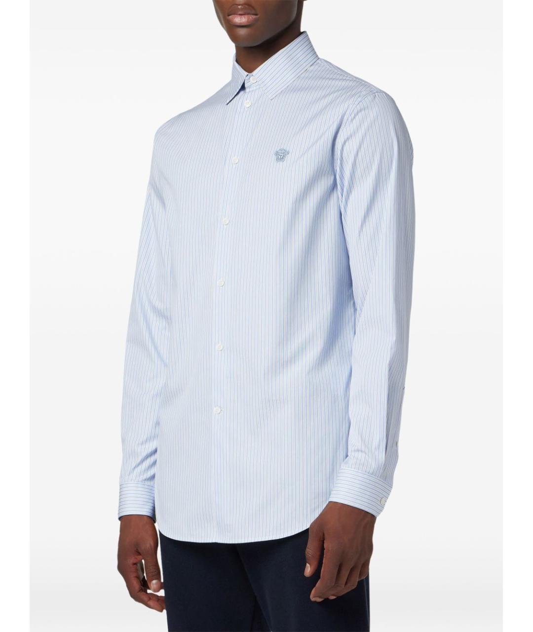 VERSACE Голубая хлопковая кэжуал рубашка, фото 3