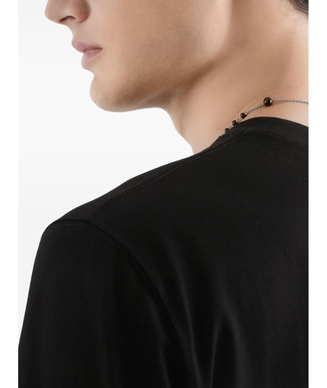 DOLCE&GABBANA Черная хлопковая футболка, фото 4