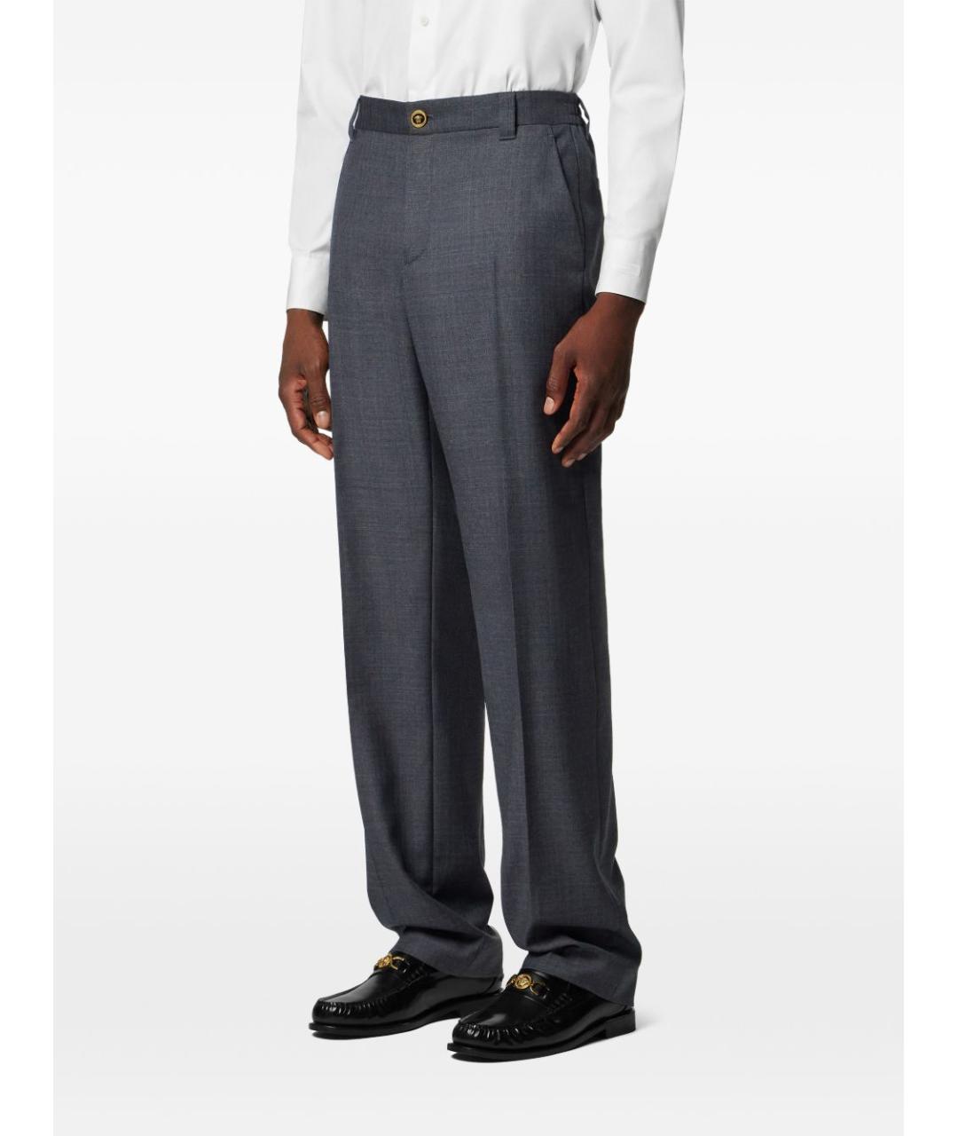 VERSACE Шерстяные повседневные брюки, фото 2