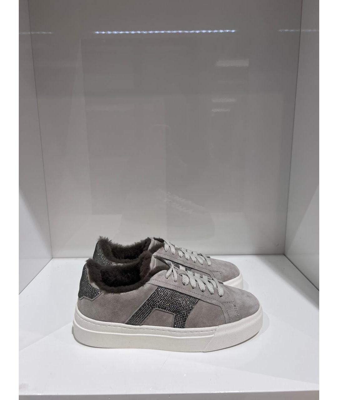 SANTONI Серые замшевые кеды, фото 4