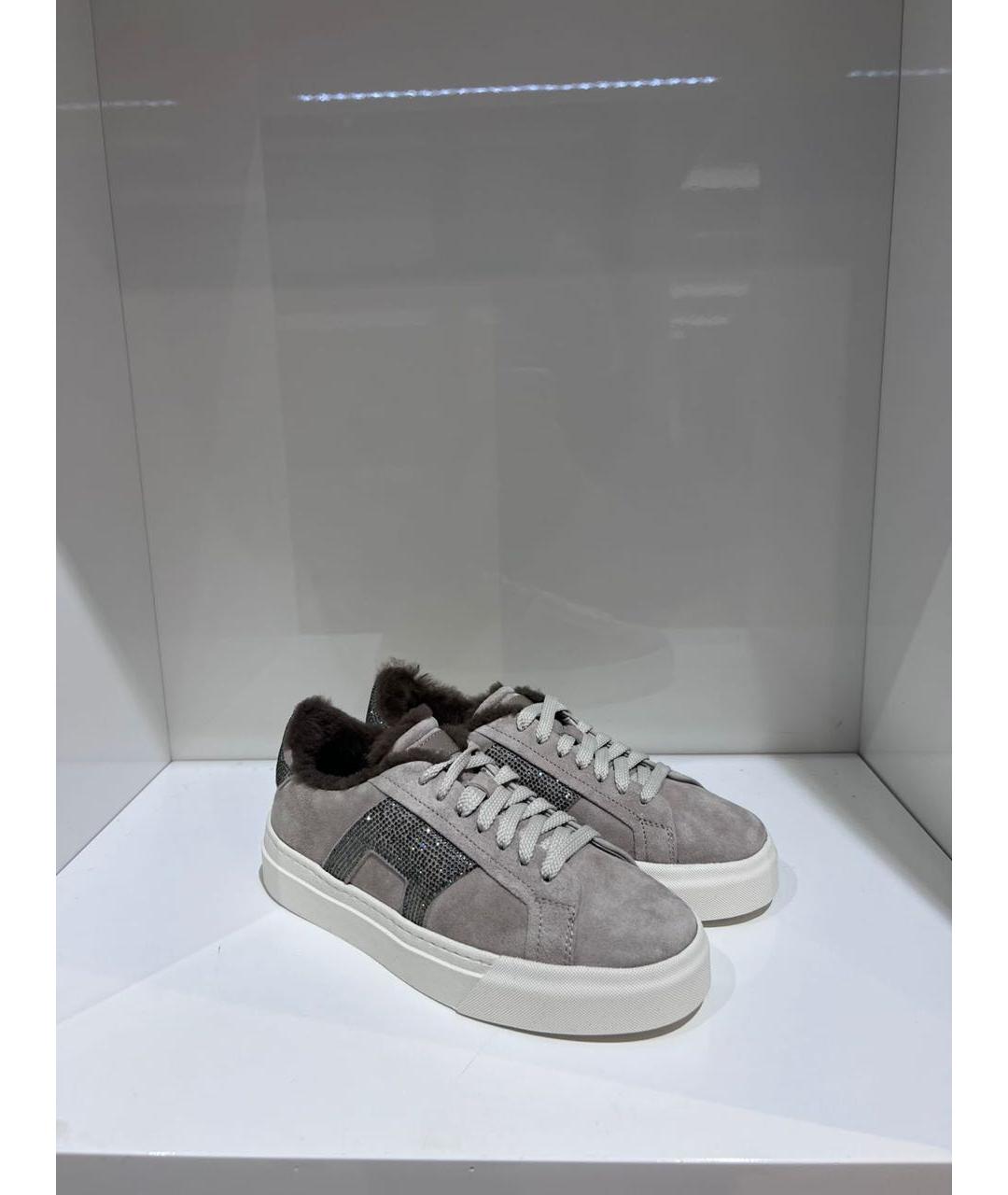 SANTONI Серые замшевые кеды, фото 2