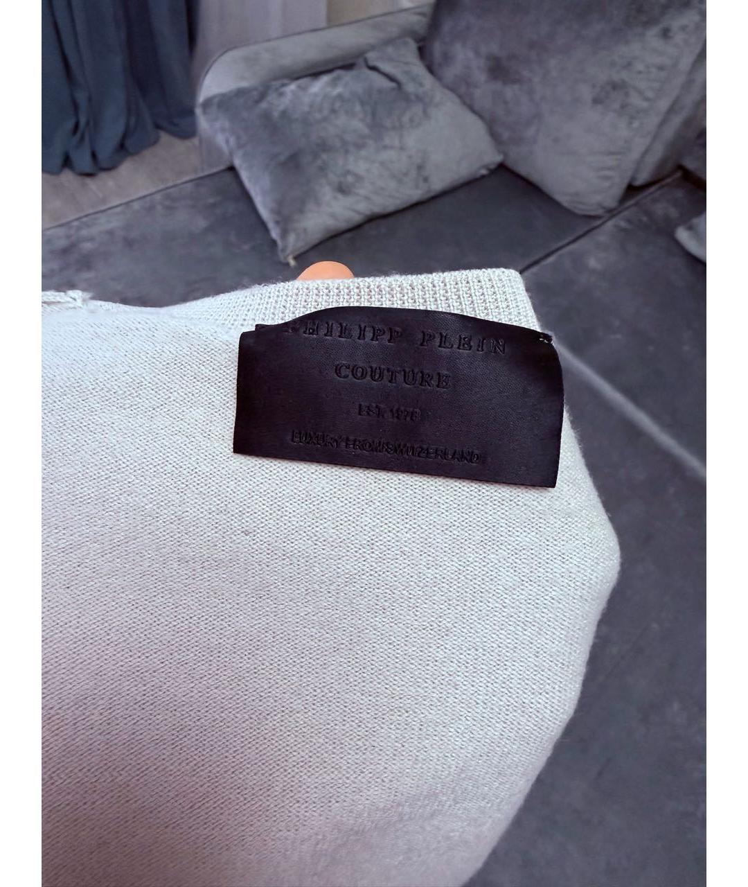 PHILIPP PLEIN Фиолетовый шерстяной джемпер / свитер, фото 6