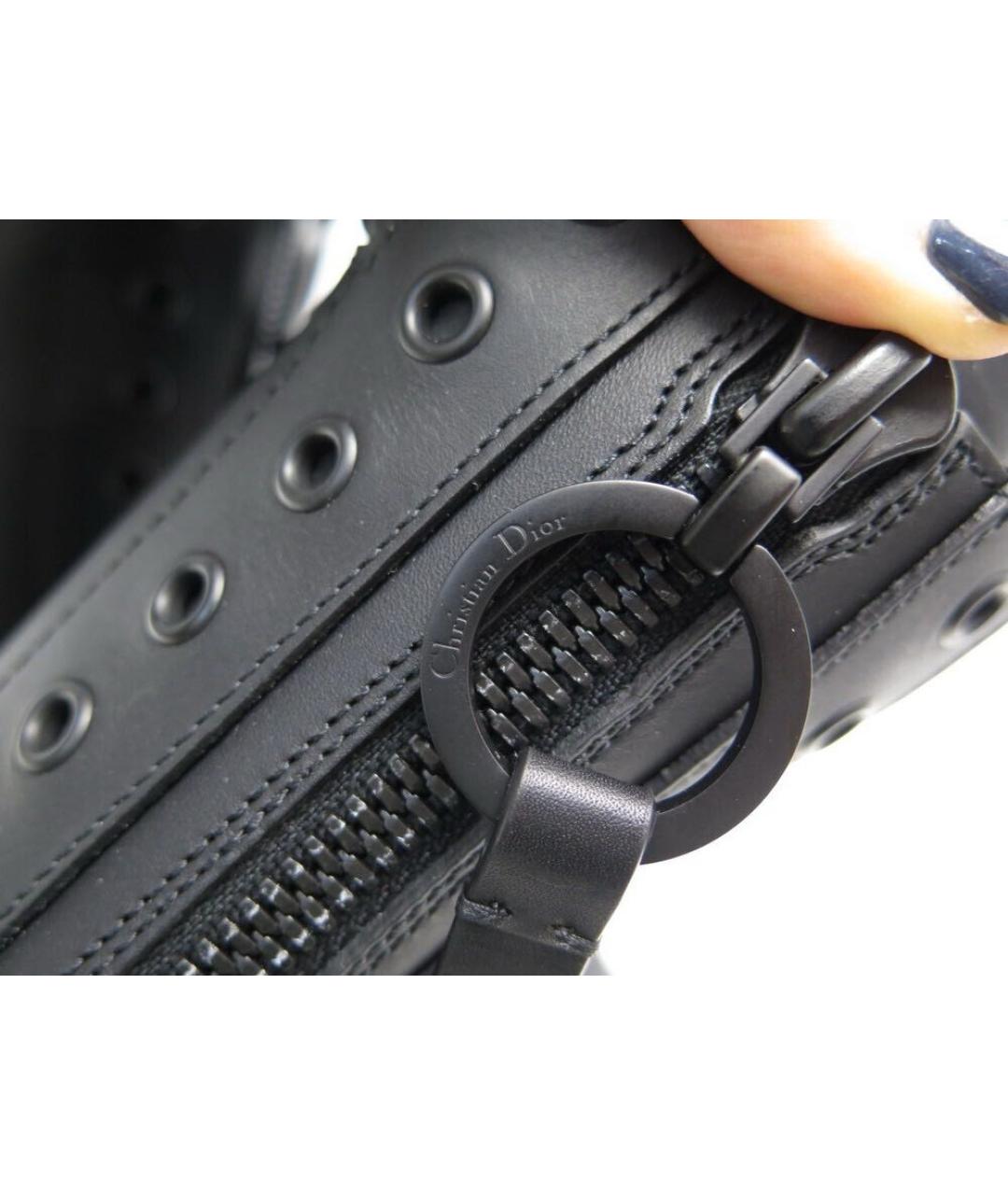 CHRISTIAN DIOR Черные кожаные ботинки, фото 4