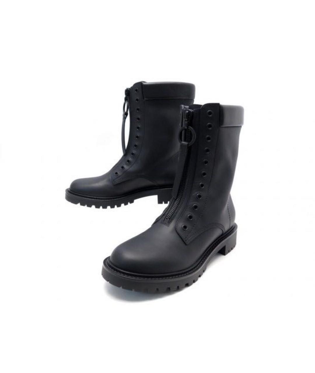 CHRISTIAN DIOR Черные кожаные ботинки, фото 2