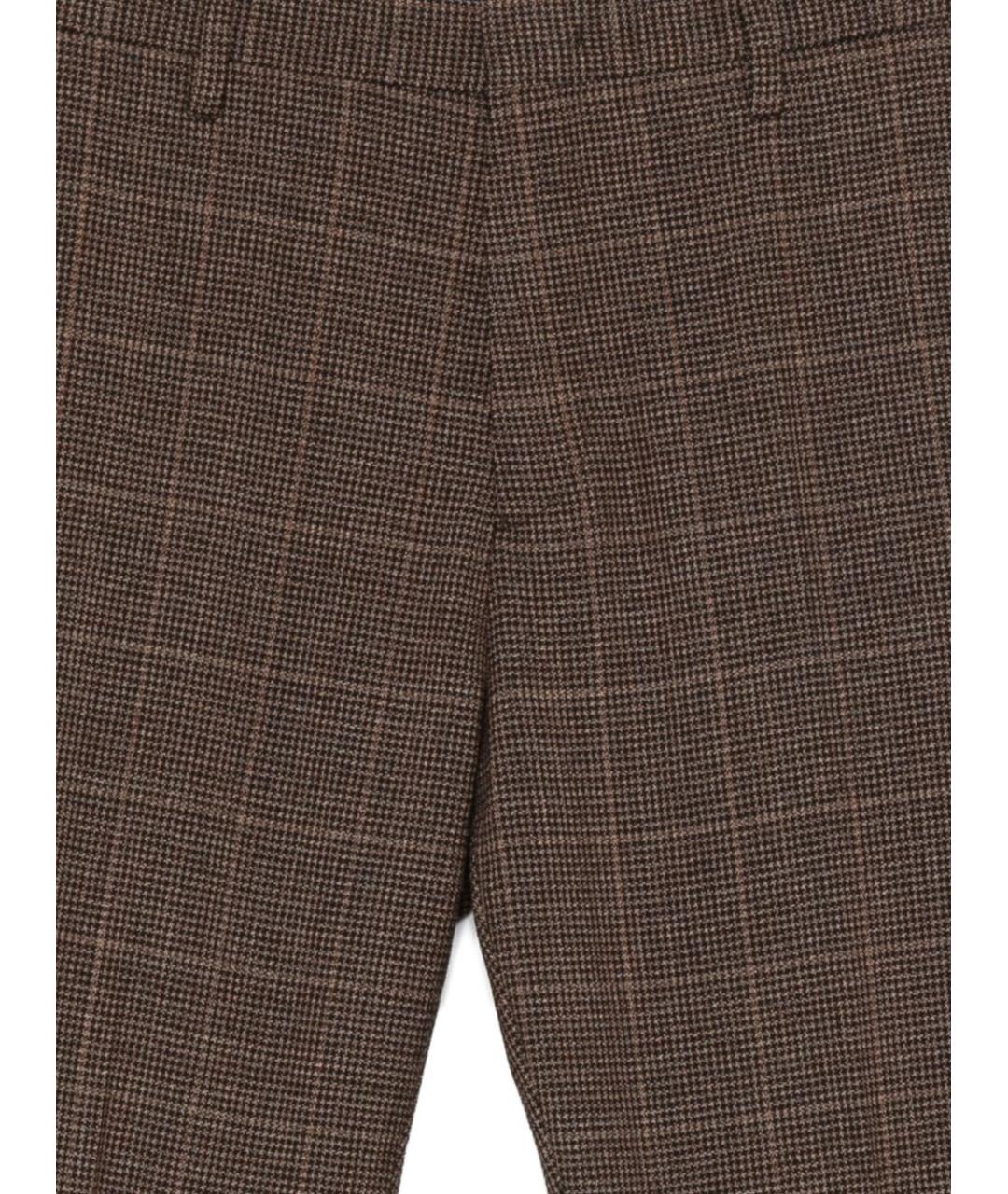 PAUL SMITH Коричневые шерстяные повседневные брюки, фото 3