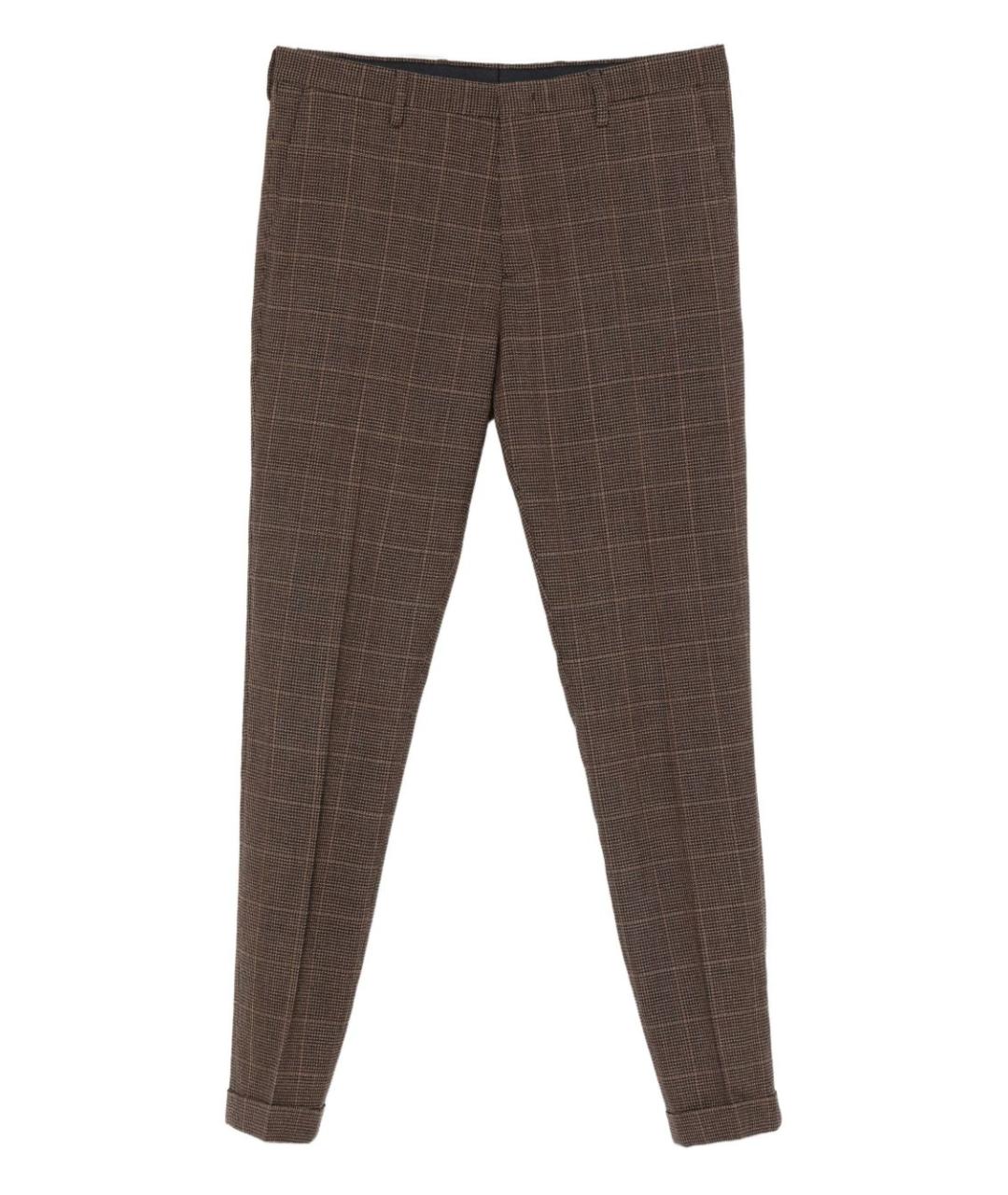 PAUL SMITH Коричневые шерстяные повседневные брюки, фото 1