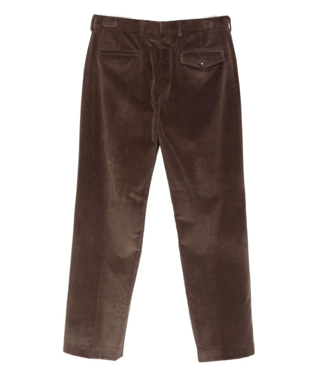 PAUL SMITH Коричневые хлопковые повседневные брюки, фото 2