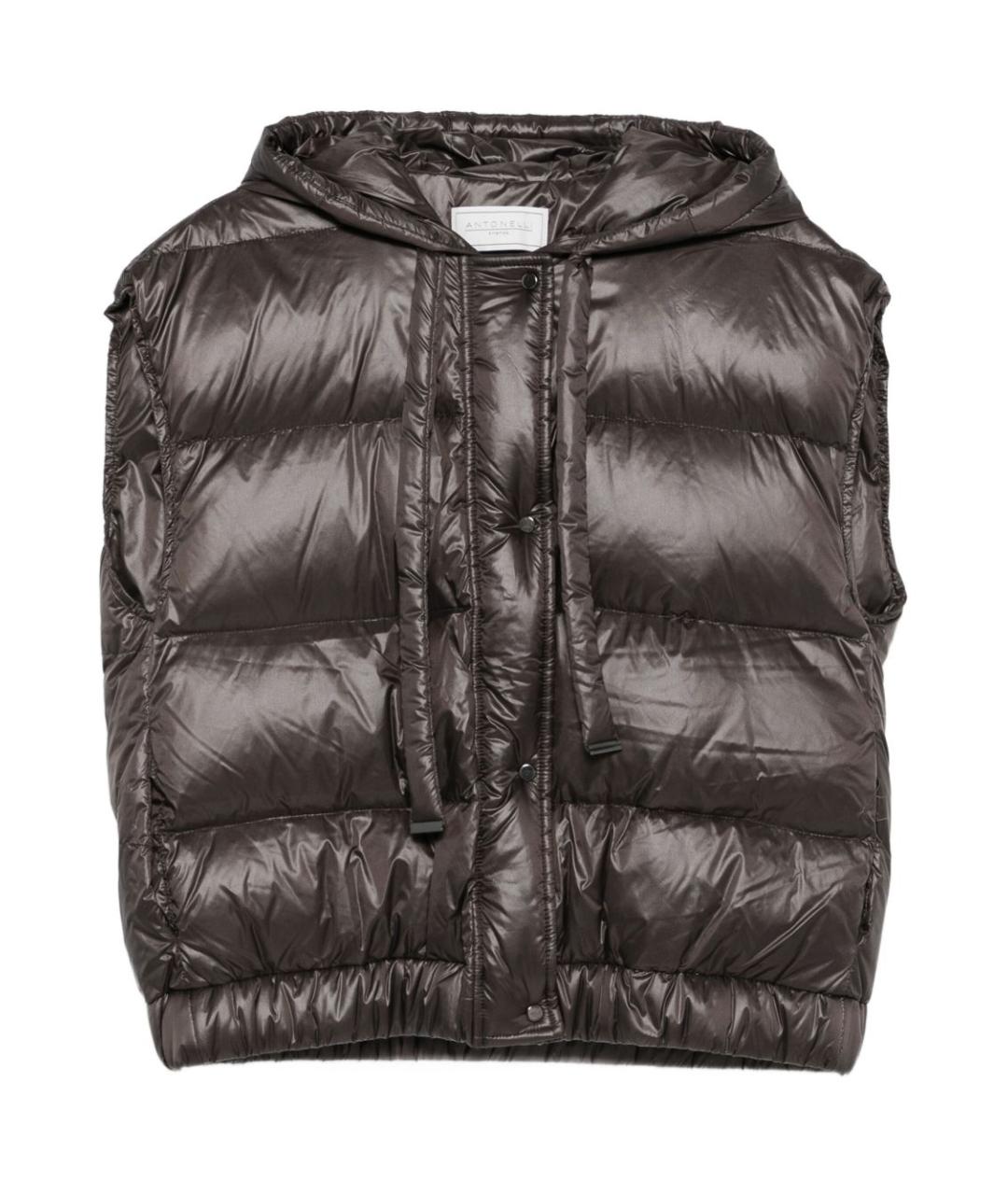 ANTONELLI FIRENZE Коричневый полиамидовый жилет, фото 1