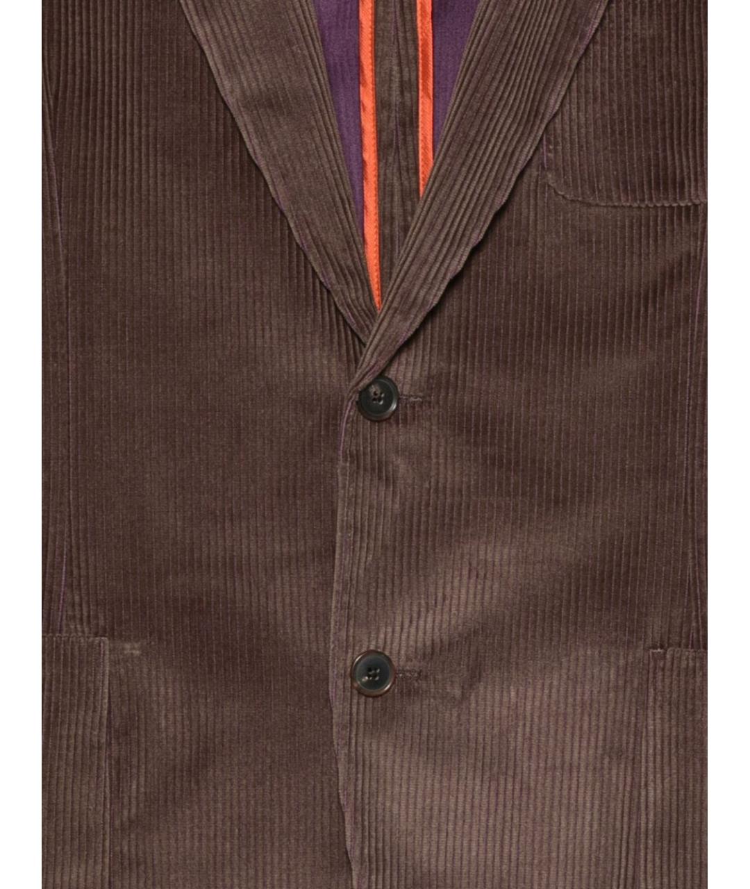 PAUL SMITH Коричневый хлопковый пиджак, фото 2