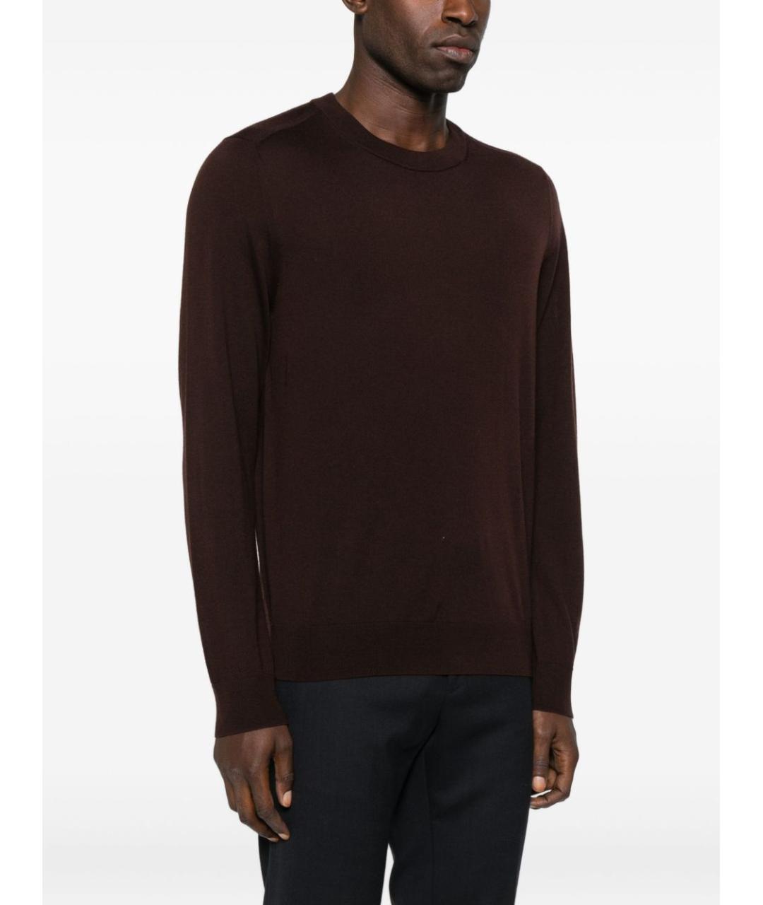 PAUL SMITH Коричневый шерстяной джемпер / свитер, фото 5