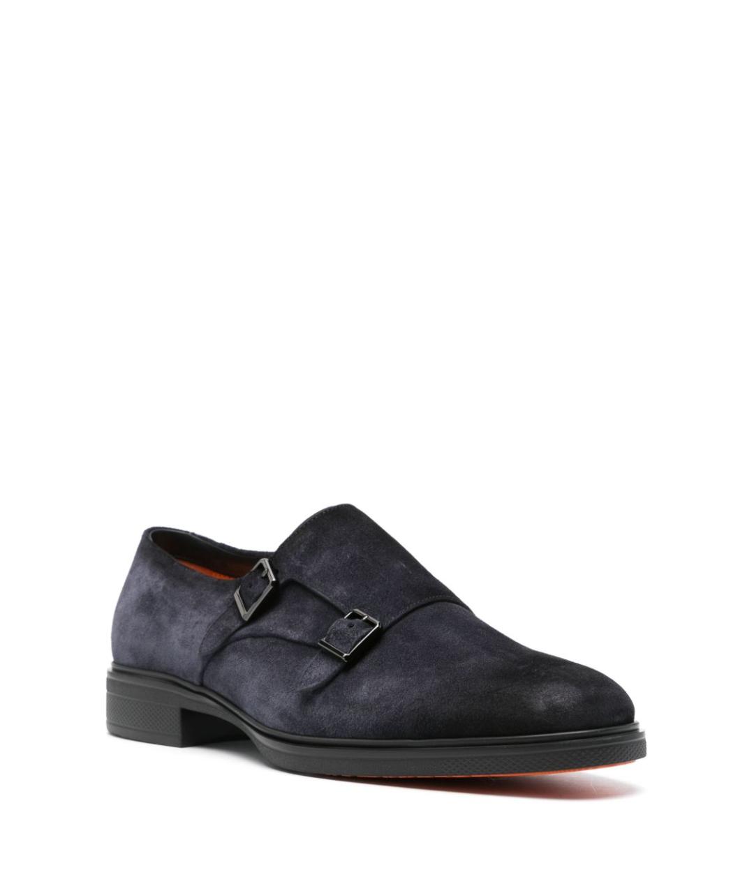 SANTONI Синие замшевые низкие ботинки, фото 3