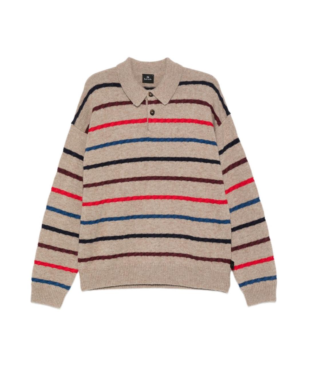 PAUL SMITH Бежевое поло с длинным рукавом, фото 1