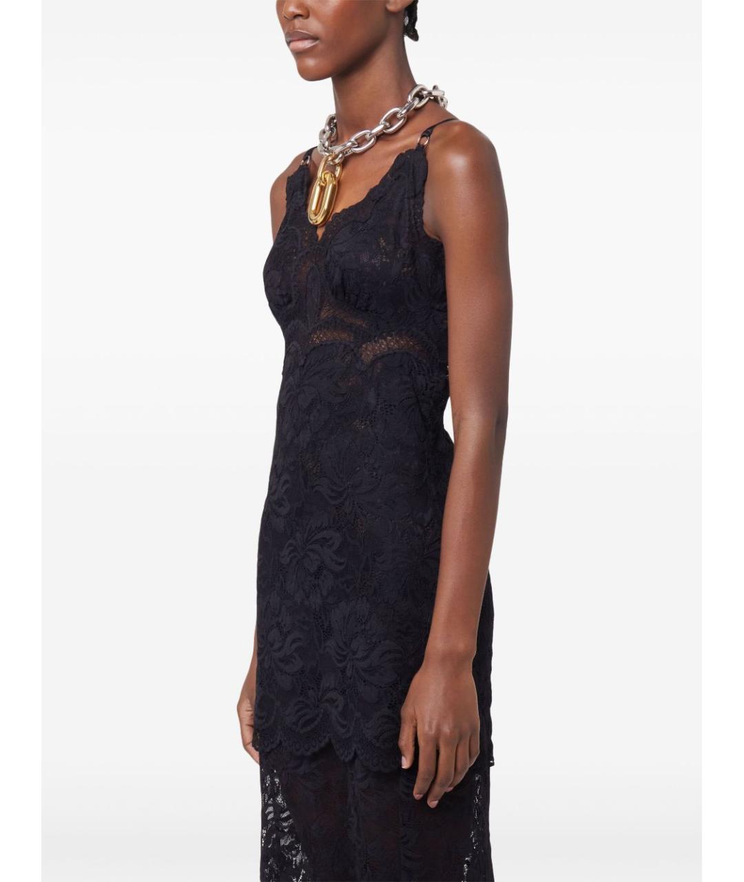 PACO RABANNE Черное полиамидовое вечернее платье, фото 4