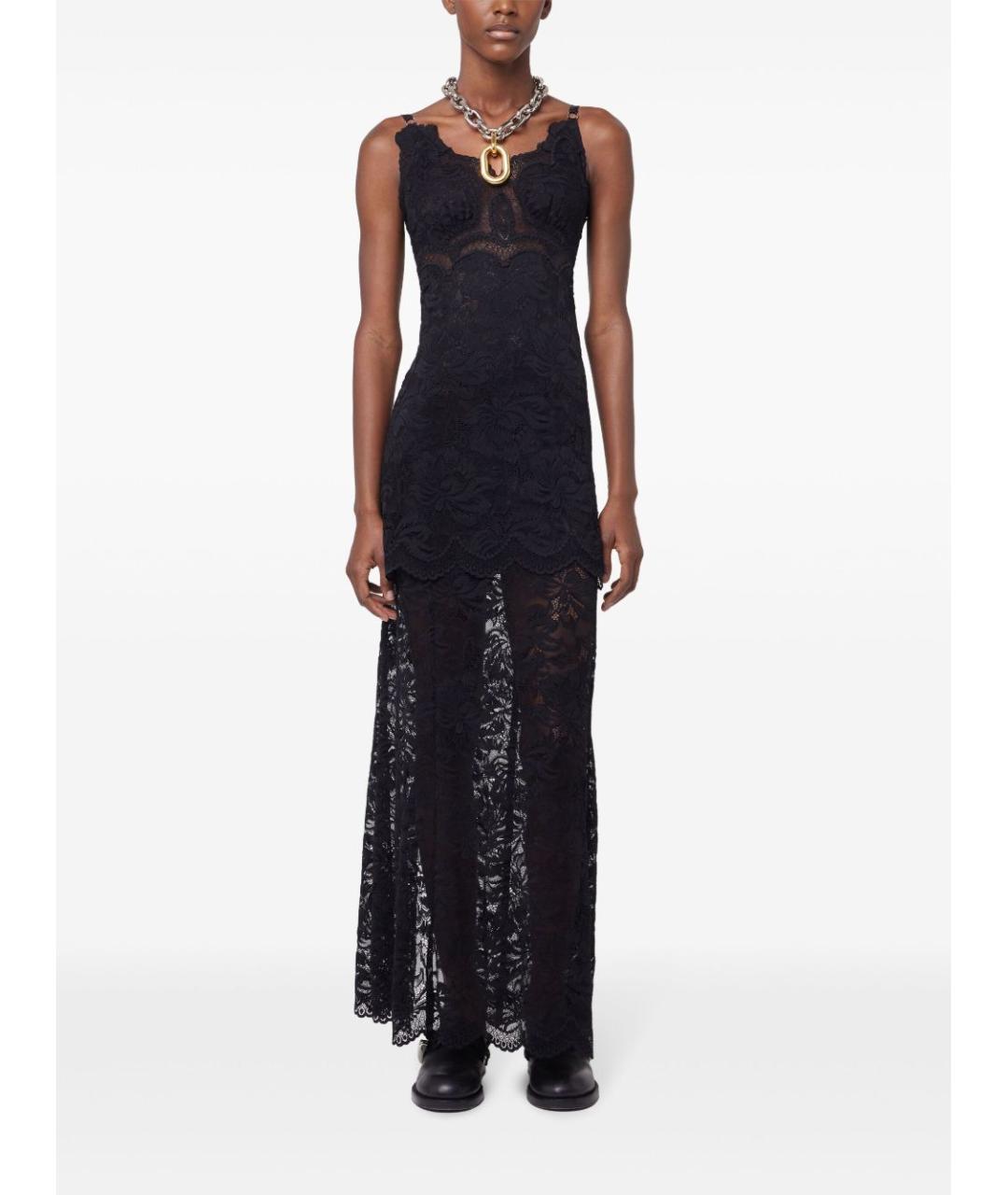 PACO RABANNE Черное полиамидовое вечернее платье, фото 5