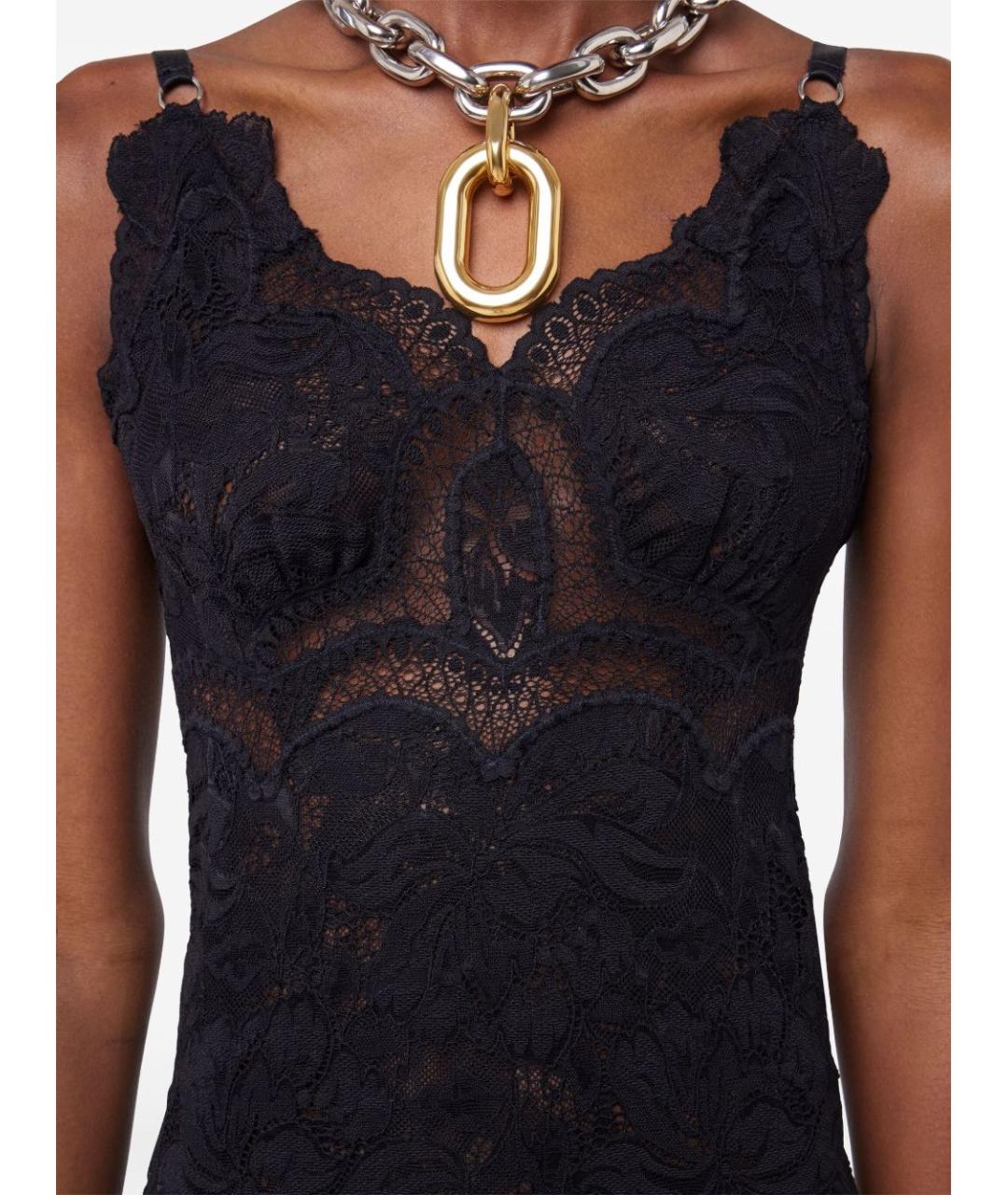 PACO RABANNE Черное полиамидовое вечернее платье, фото 3