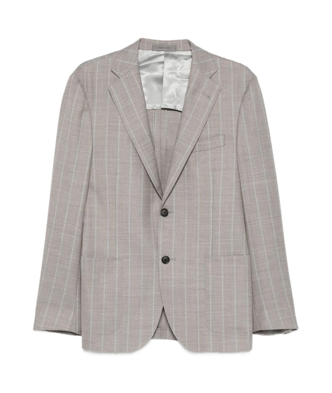 CORNELIANI Серый шерстяной пиджак, фото 1