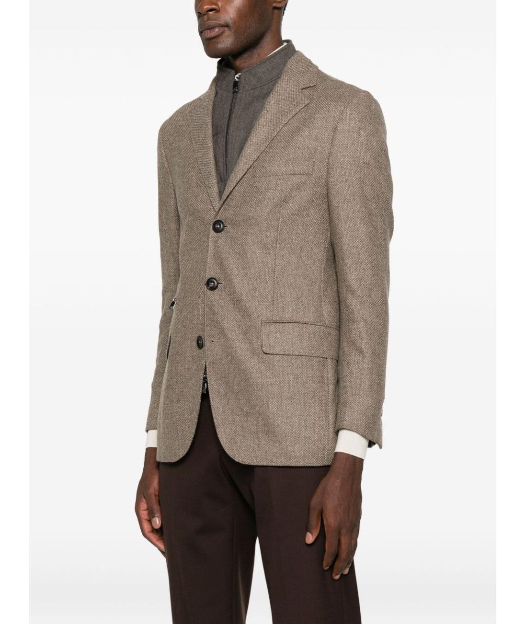 CORNELIANI Бежевый шерстяной пиджак, фото 5